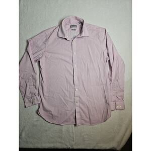 Michael Kors Shirt Men’s 16 32/33 Larg Rose Button Up Long Sleeve Dress Slim Fit